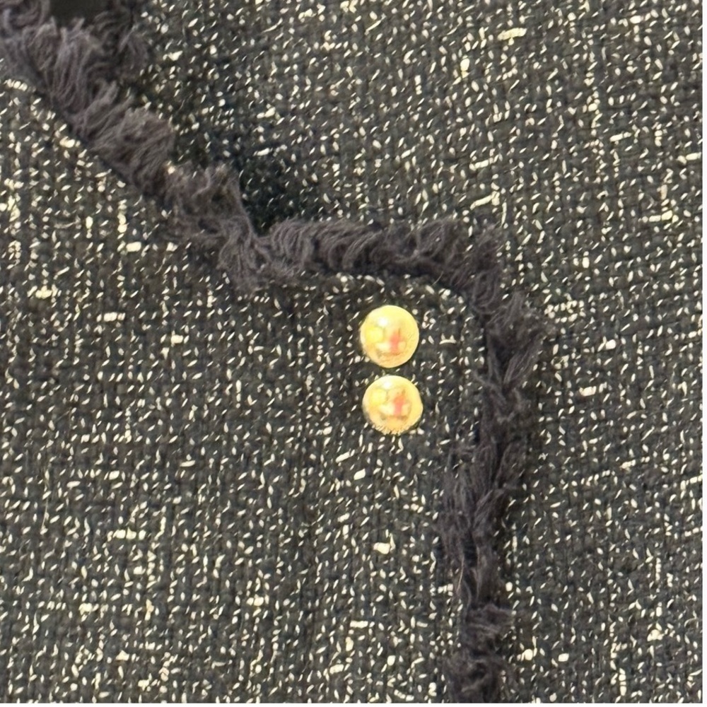 Blank NYC Navy Tweed Frayed Moto Jacket - Picture 6 of 11